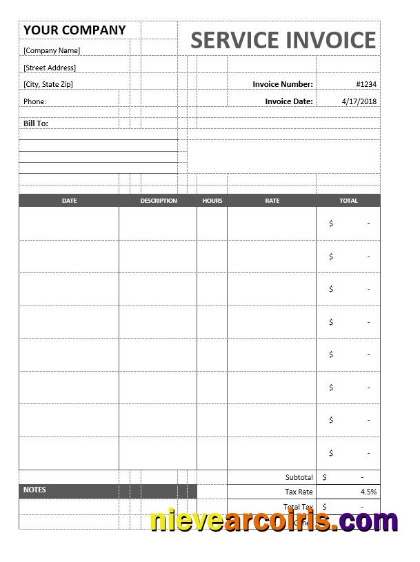 Sample Service Invoice